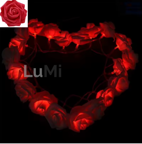 Řetěz s 20 růžemi (LED světýlka)
