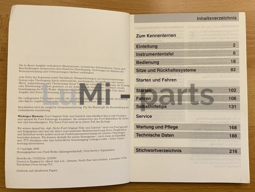 Bedienungsanleitung Ford Focus MK1 (1998-2005) DE (01)