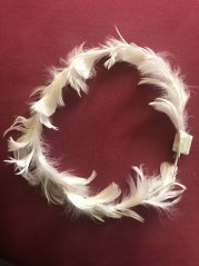 Luminous feather headband, white, with colorful LED lights