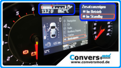 ConversMod teplota motoru a voltmetr