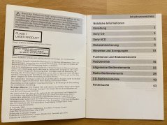 Bedienungsanleitung car radio Sony Ford Focus MK2 (2005-2007), C-Max, Mondeo MK3 DE (020)