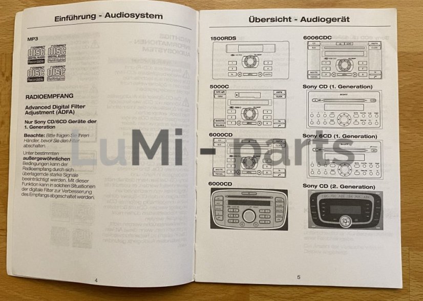 Bedienungsanleitung autoradio Ford DE (028)