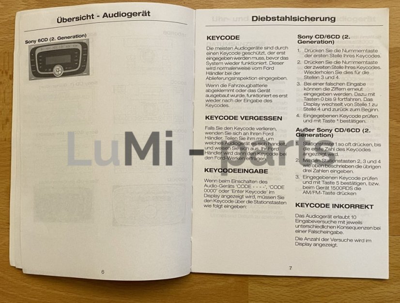 Bedienungsanleitung autoradio Ford DE (028)
